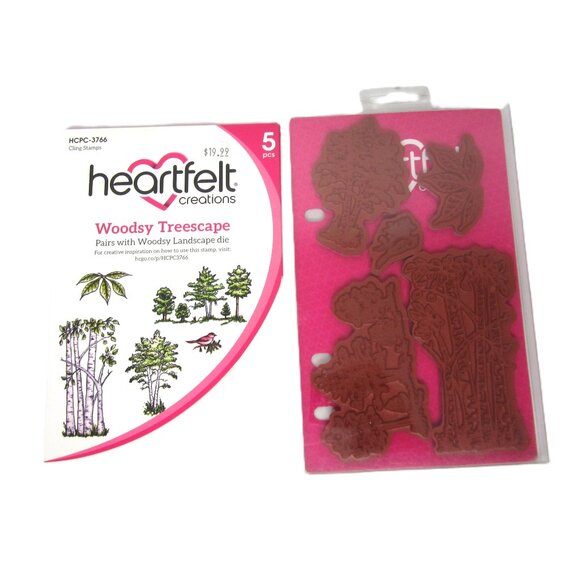 Heartfelt Creations Woodsy Treescape Forest Trees Cling Stamps HCPC-3766 - Picture 1 of 2